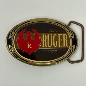 RUGER Vintage 1986 Solid Brass Promotional Buckle By NAP Inc For Sturm, Ruger Co